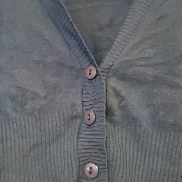 American Rag 💙Cerulean 3/4 Sleeves Button-Up Crop - Picture 2 of 5